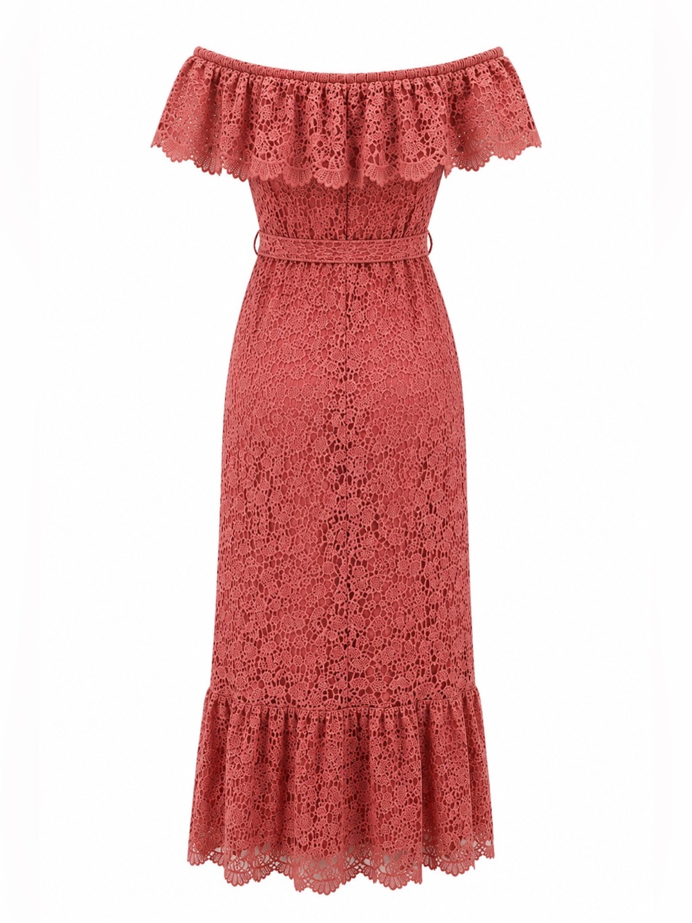 NA-KD Lace Off Shoulder Maxi Dress Dusty Rose Boho Romantic EU 40 Medium - Picture 5 of 13
